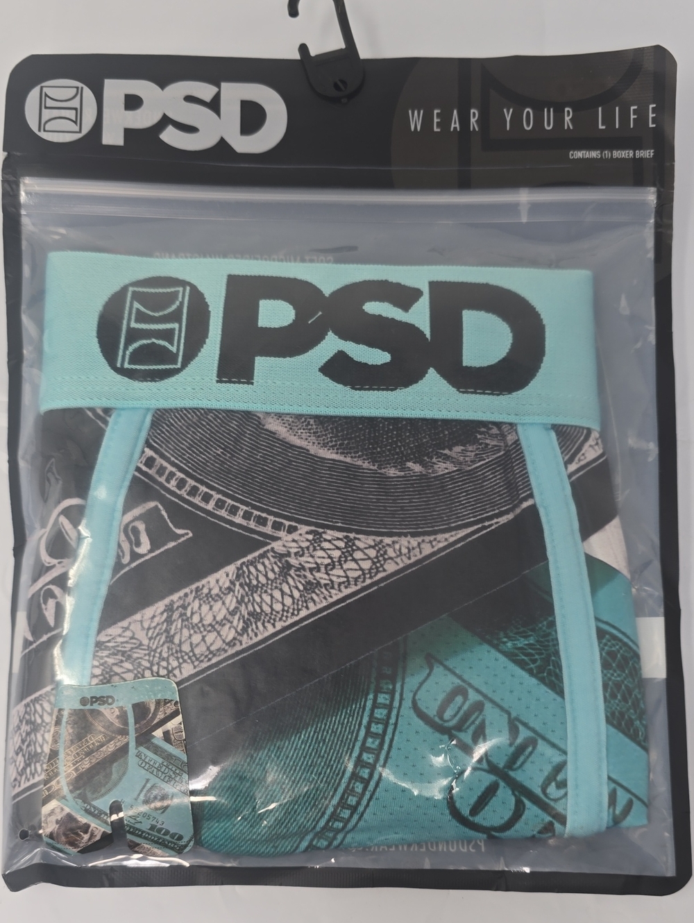 PSD Men’s Aqua & Black Money-Print Brief washed money & co.
